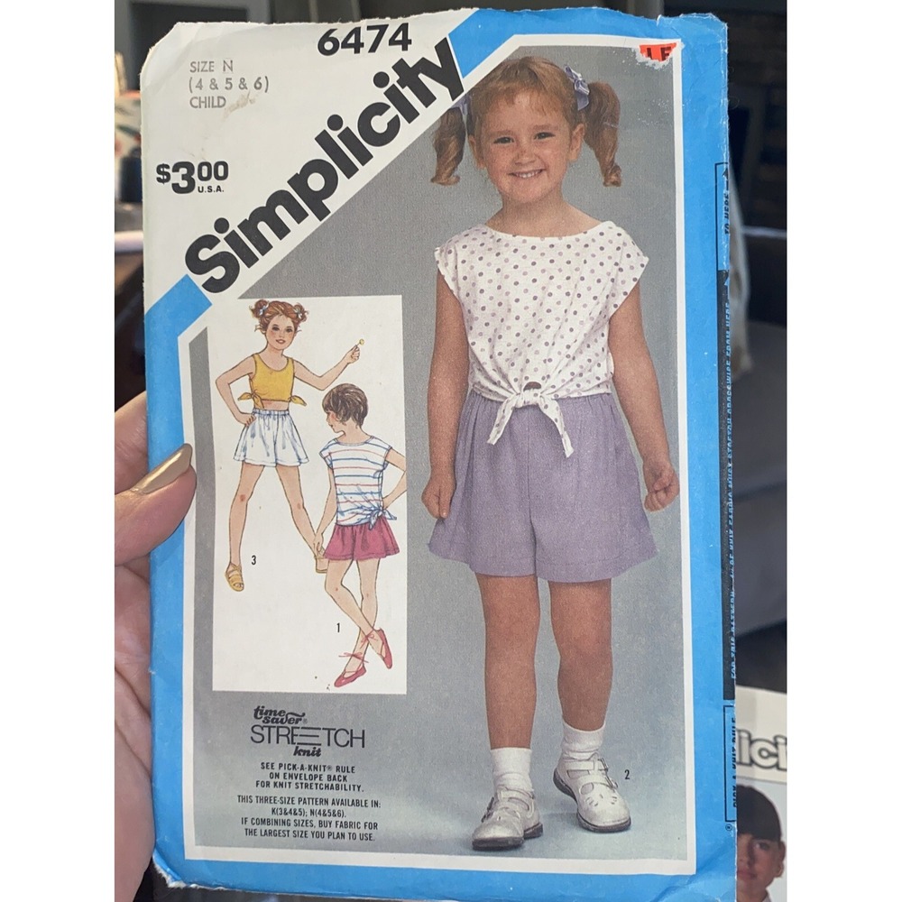 Vintage 1984 Simplicity Girls Sewing Pattern 6474 Size 4-6 Cut & Complete